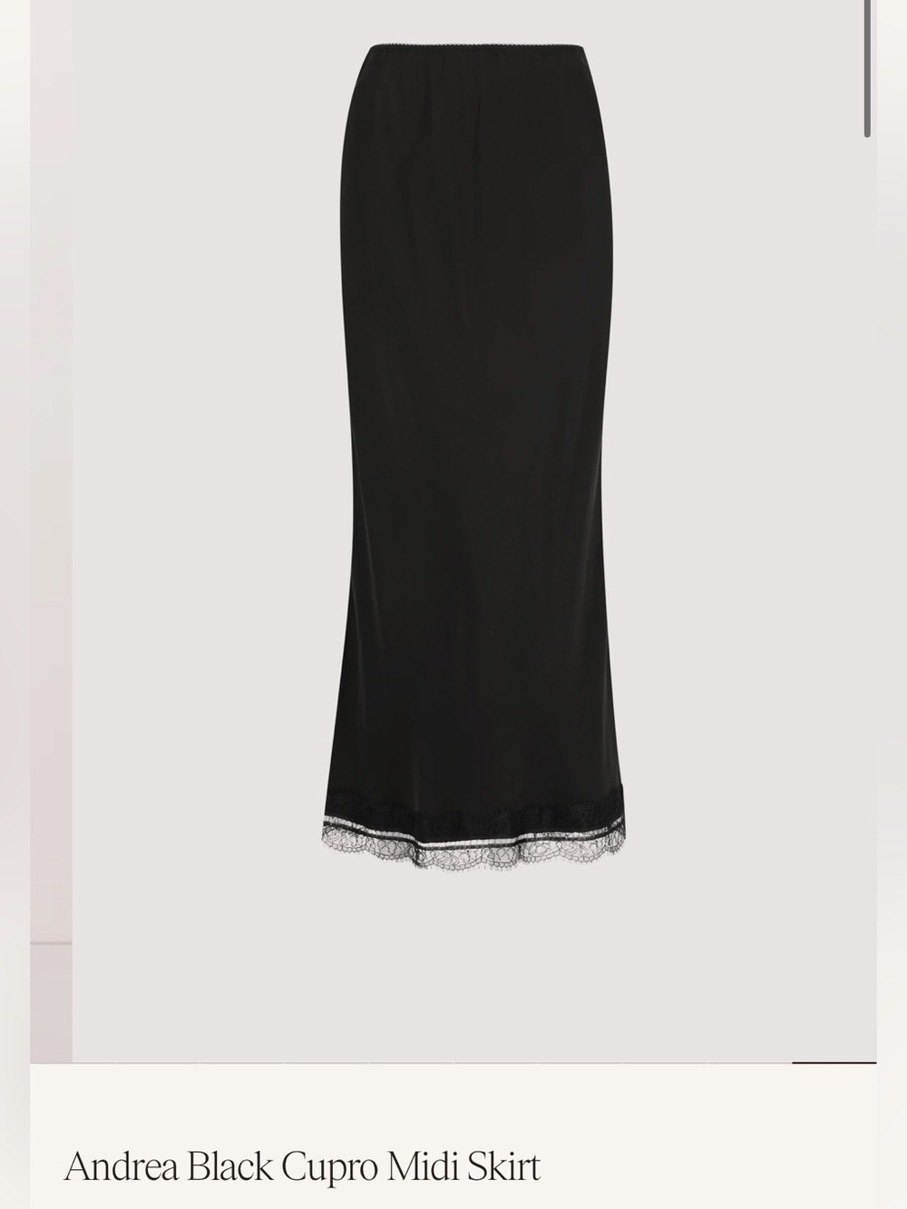 DISSH NWT - Andrea Black Cupro Midi Skirt